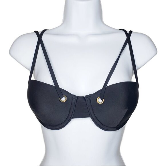 Tobi Women's Black Strappy Swimsuit Bikini Set Two-Piece Sz S (1173] - Picture 2 of 9